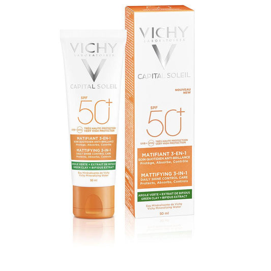 Vichy Capital Soleil Crema Solare Matificante 3 In 1 SPF 50 Plus Difesa UV Quotidiana