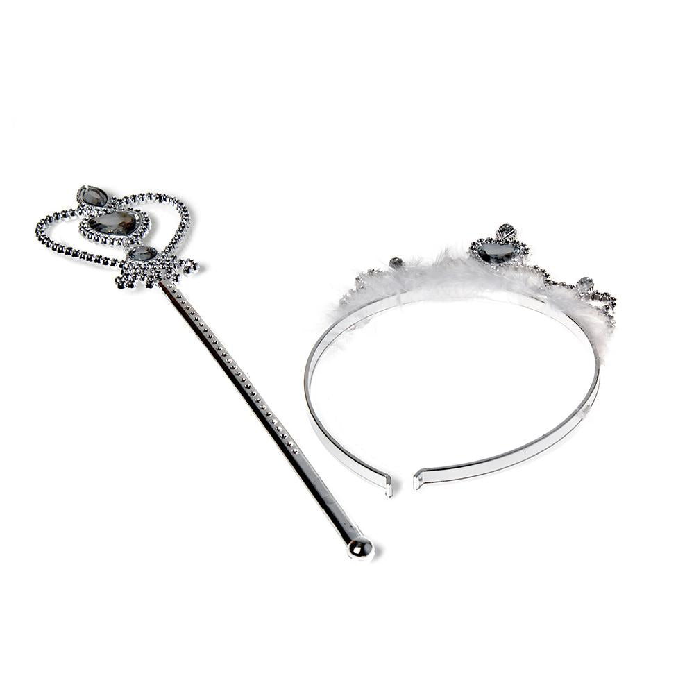 Inca Corona Y Varita Plateada Lote Set Cosmetico Divertimento E Creatività Senza Fine