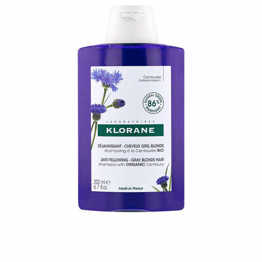 Klorane Centaure Champú Anti Amarilleo Para Cabello Gris Y Rubio Tono Fresco Y Natural