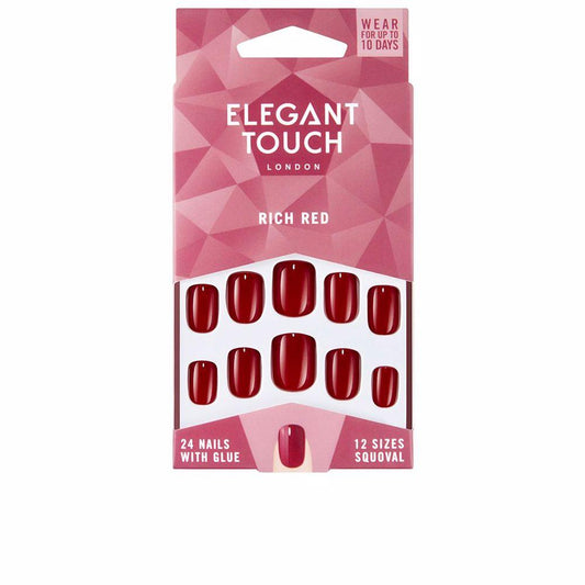 Elegant Touch Polished Colour Kit Unghie Squoval Ricco Rosso Tendenza TikTok Unghie Perfette