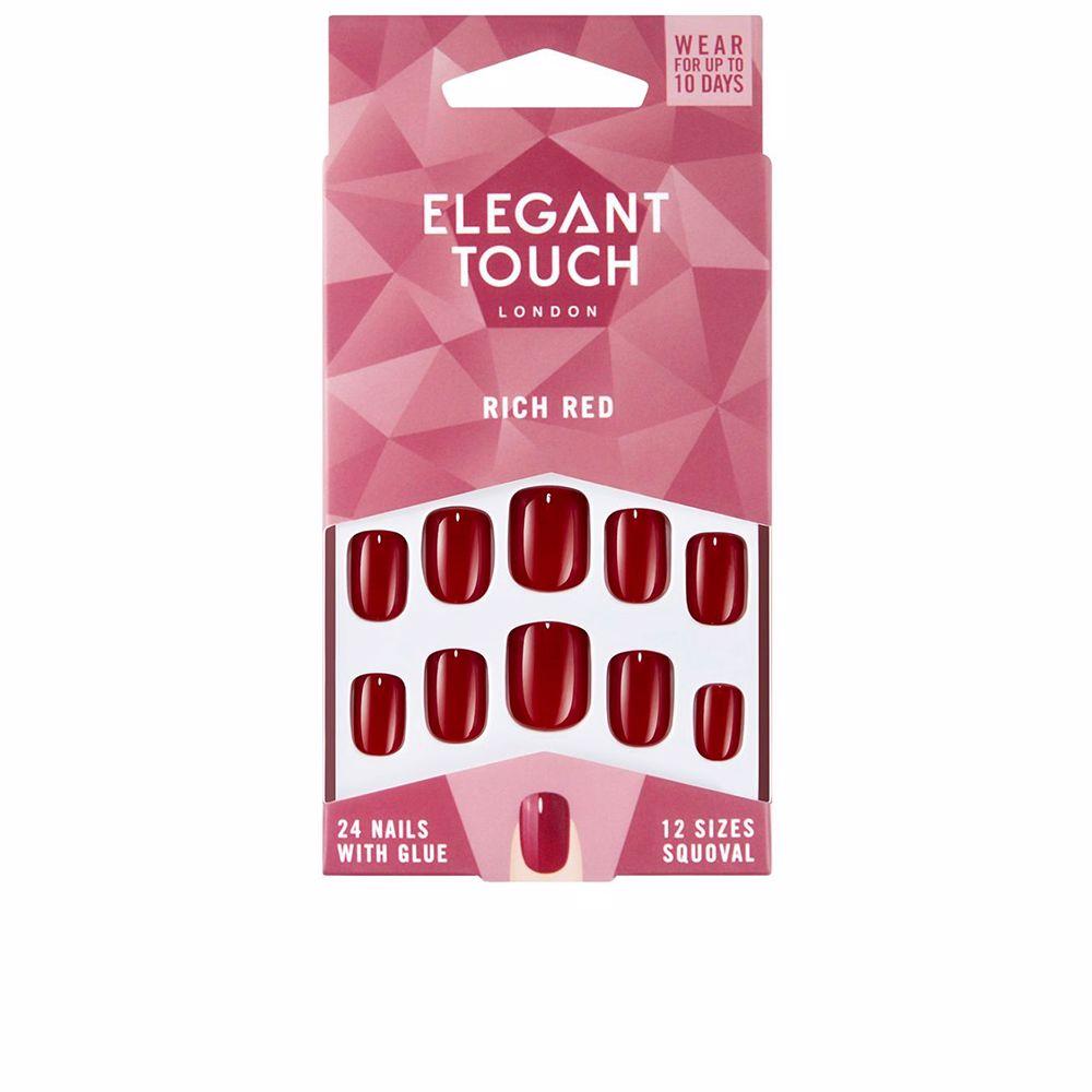 Elegant Touch Polished Colour Kit D'Ongles Squoval Rouge Intense Tendance TikTok Ongles Parfaits