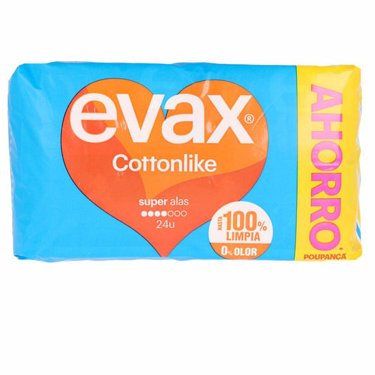 Evax Cottonlike Compresas Higiénicas Con Alas Protección Completa Para Flujo Intenso