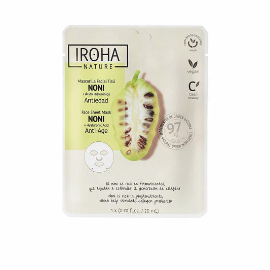 Iroha Nature Mask Maschera Viso Anti Invecchiamento Noni 97 Ingredienti Naturali