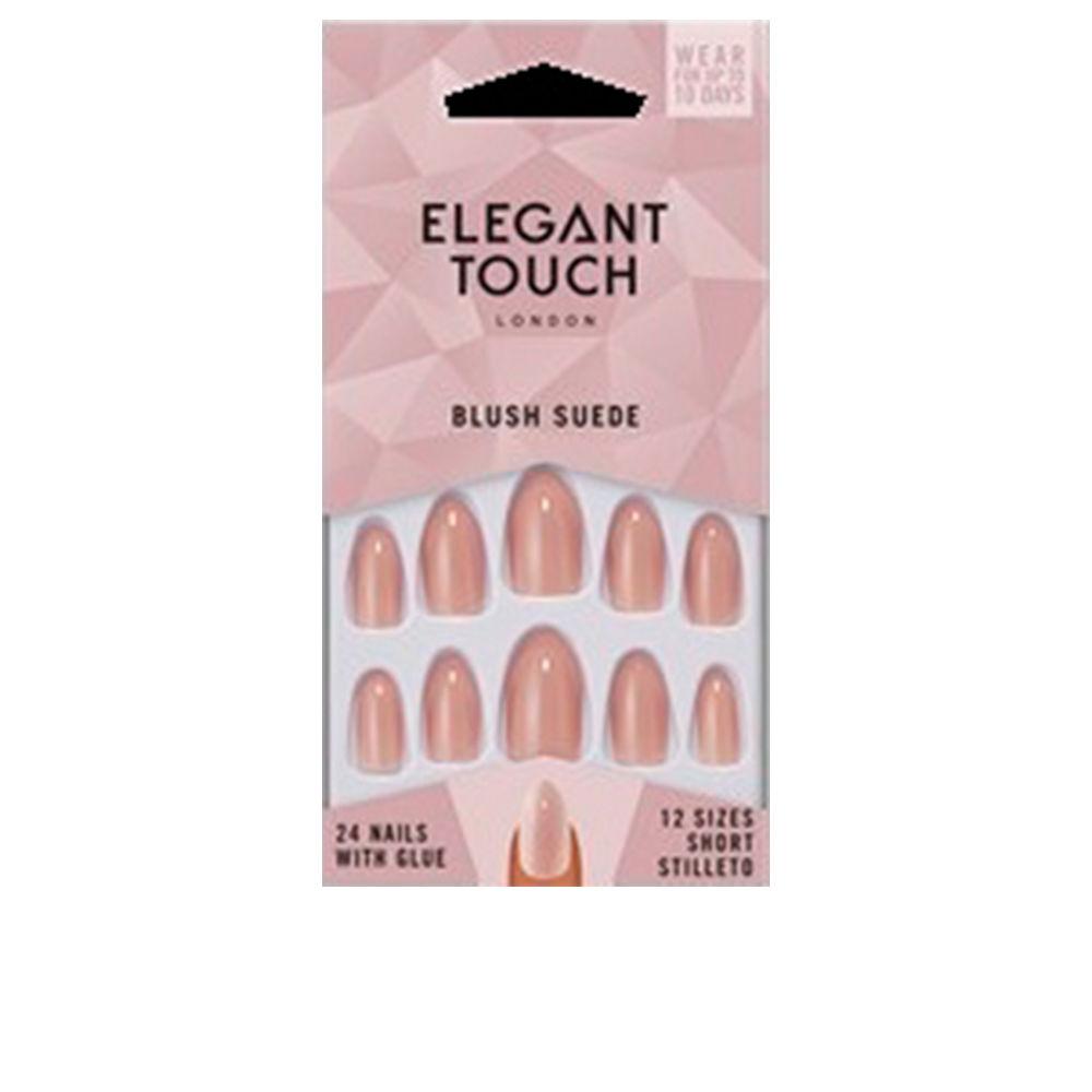 Elegant Touch Core Colour Unghie Finte Con Colla Stiletto Blush Suede Manicure Perfetta