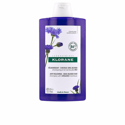 Klorane Centaure Anti-Yellow Shampoo for Gray and Blonde Hair, Refreshing and Natural Effect