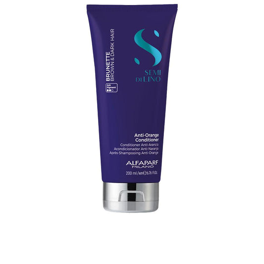Après-shampoing Alfaparf Milano Semi Di Lino pour brunes et foncées, neutralise les reflets orangés