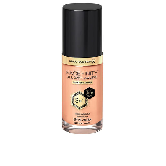 Max Factor Facefinity 3in1 Primer, Concealer y Foundation 77-Soft Honey 30ml