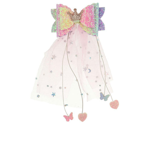 Inca Crocodile Clip Bow and Tulle Hair Accessory for Children