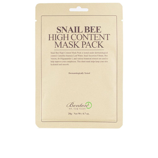 Benton Snail Bee High Content Maschera Viso Pelle Idratata E Luminosa