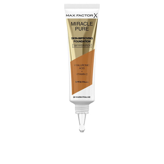 Max Factor Miracle Pure Skin-Improving Foundation 24h Hydration Spf30 89-Warm Praline 30ml