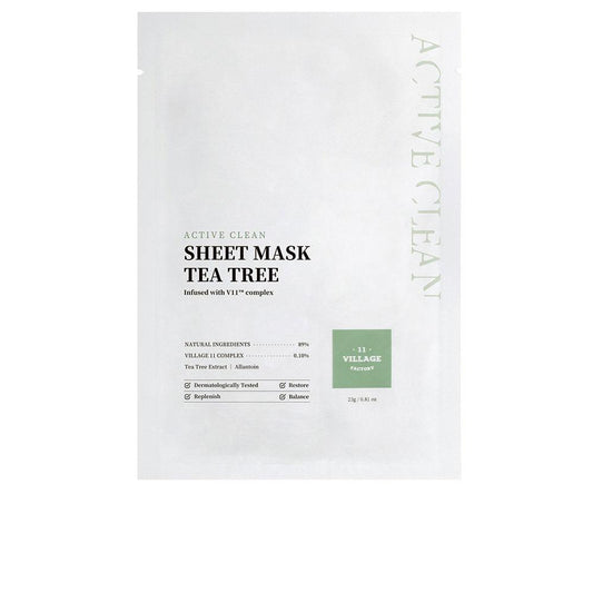 Village 11 Active Clean Maschera Foglio Sollievo Acne Tea Tree
