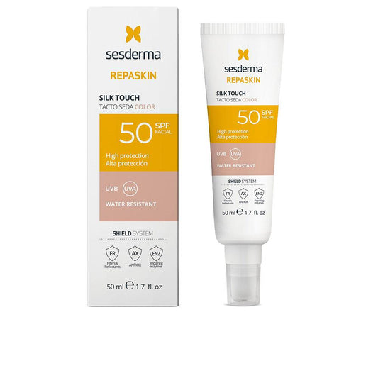 Sesderma Repaskin Crema Solare Viso SPF50 Silk Touch Color Protezione Avanzata UV