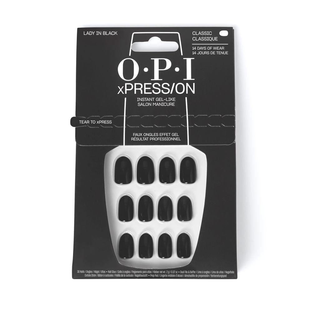 Opi Xpress-On Uas Artificiales Tonos Icónicos Lady In Black 30 U