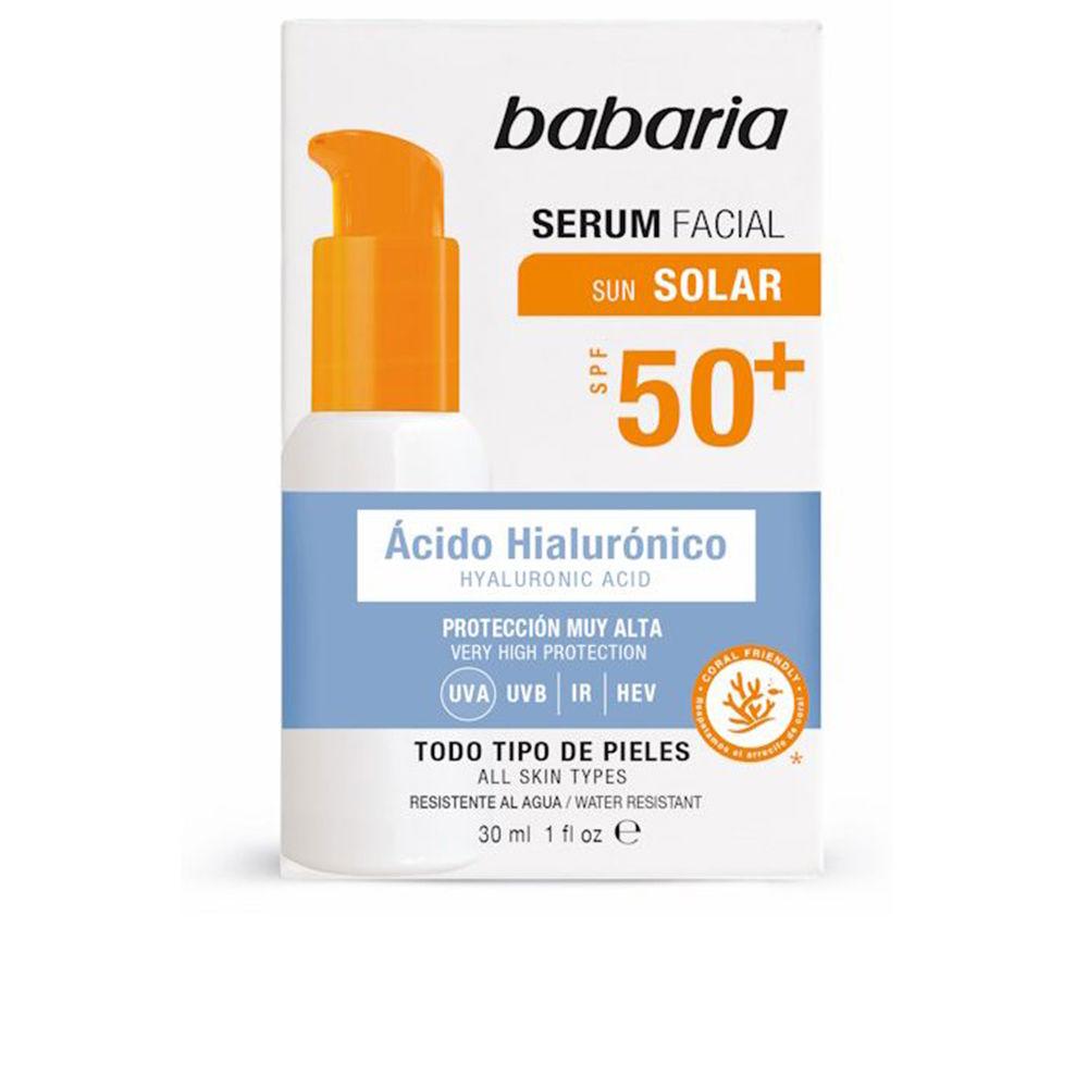 Sérum visage à l'acide hyaluronique Babaria Solar SPF50+ Protection solaire et hydratation