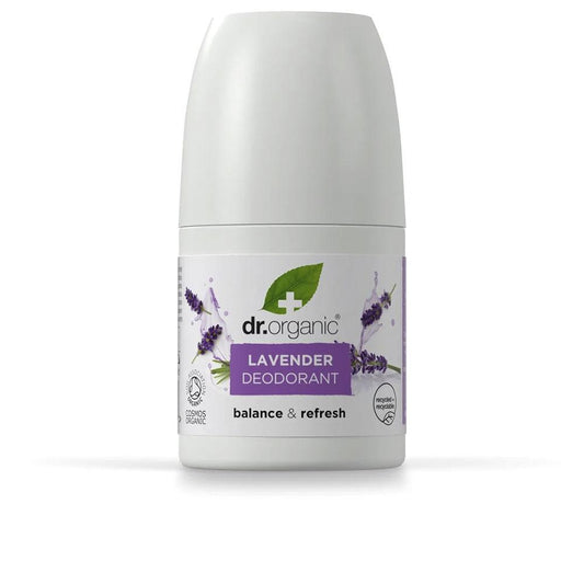 Dr Organic Lavender Roll-On Deodorant Natural Freshness Aluminum Free