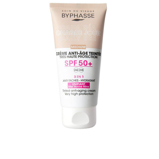 Byphasse Crema Facial Antiedad Con Color Spf50 Medium 50ml