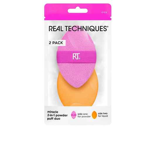 Real Techniques Miracle 2 In 1 Puff Per Cipria Duo Look Levigato E Radiante