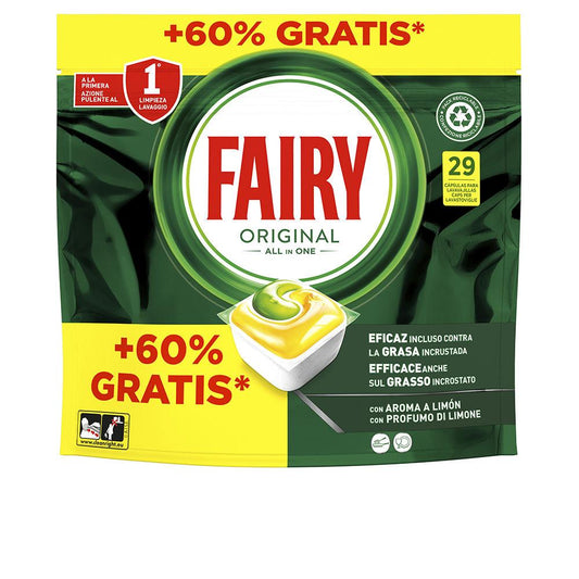 Capsules de détergent pour lave-vaisselle Fairy Fairy Todo En 1 Limon, puissant nettoyant au citron