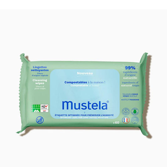 Mustela Bio Compostable Cleansing Wipes Safe Natural Cleaning