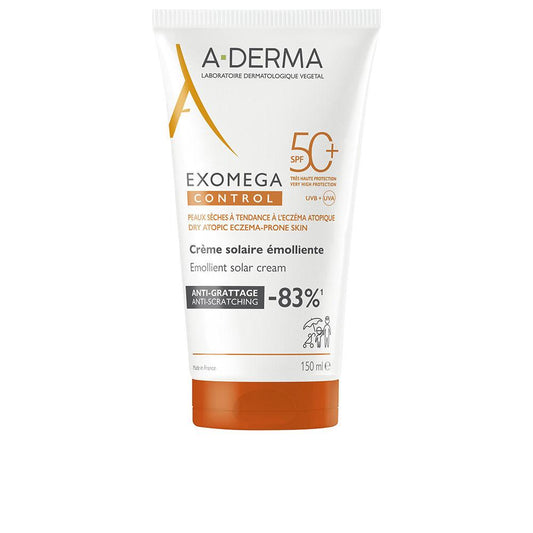 A-Derma Exomega Crema Solare Emolliente SPF 50 Plus Protezione Delicata Avanzata