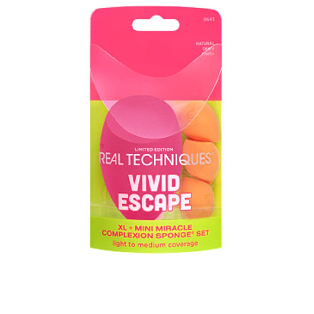 Real Techniques Vivid Escape Set Spugne Fondotinta Base Radiante Naturale
