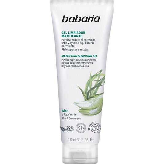 Babaria Aloe Vera Gel Detergente Viso Effetto Mattificante Naturale