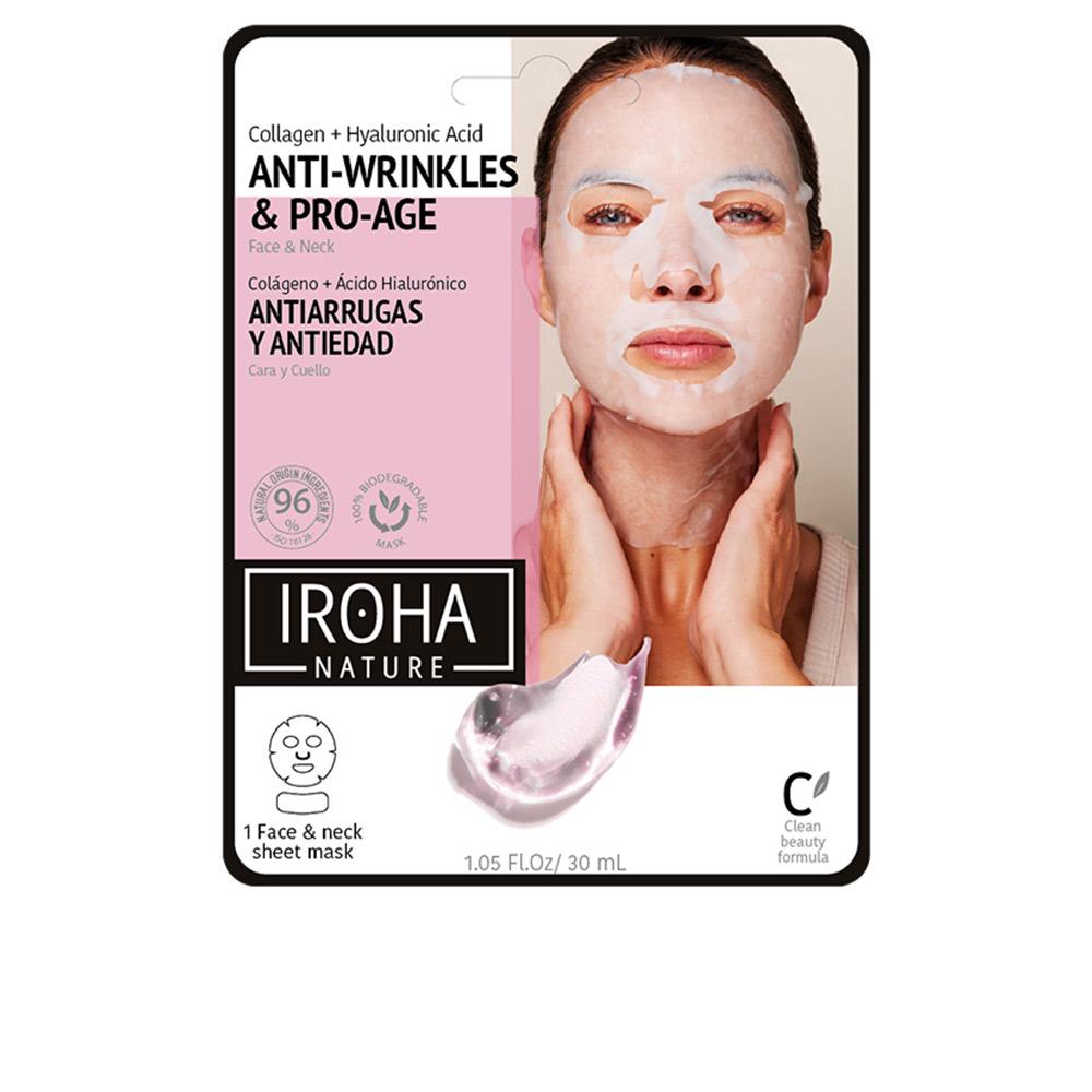 Iroha Maschera Viso E Collo In Cotone 100% Maschera Antiage Pelle Luminosa