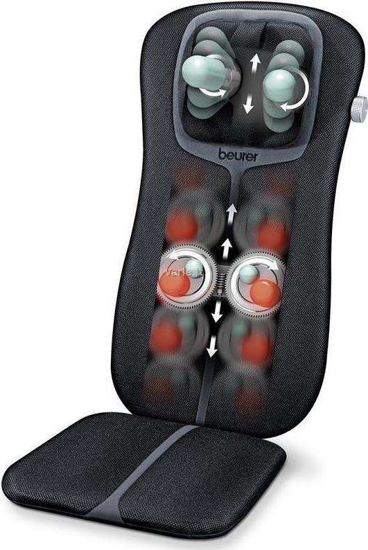 Beurer MG 254 Shiatsu-Sitzauflage, Nackenmassage, Massage des gesamten Rckens, schwarz/grau (MG 254)