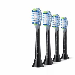 Philips Premium Plaque Defence HX9044/88 Confezione da 4 testine (Aufsteckzahnbrste HX9044/88 / Sonicare C3 Premium Plaque 4-Pack Schwarz)