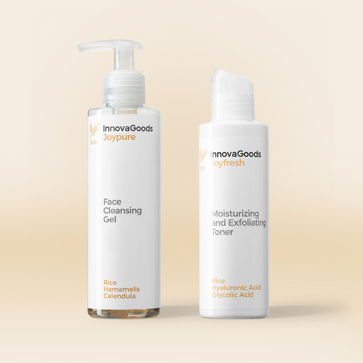 Kit Due Prodotti Pulizia Viso Rice InnovaGoods