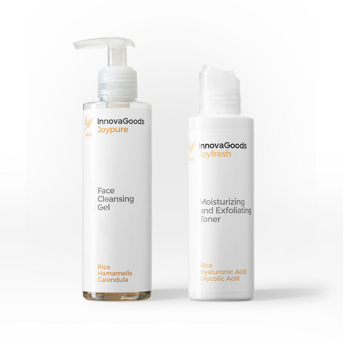 Kit Due Prodotti Pulizia Viso Rice InnovaGoods